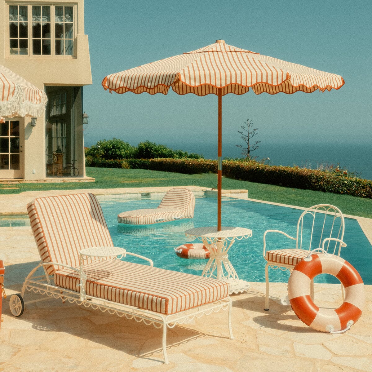 The Market Umbrella - Monaco Le Sirenuse Stripe Market Umbrella Business & Pleasure Co.