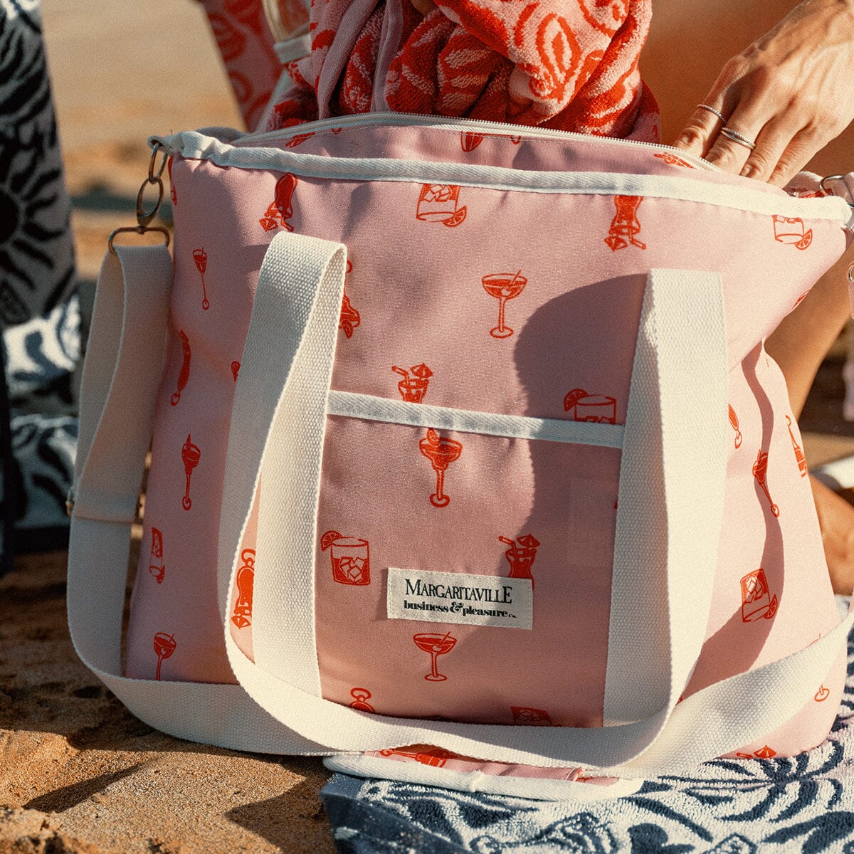 The Volcano Beach Bag - Strawberry Daiquiri Marg Volcano Beach Bag Margaritaville by B&P Co.
