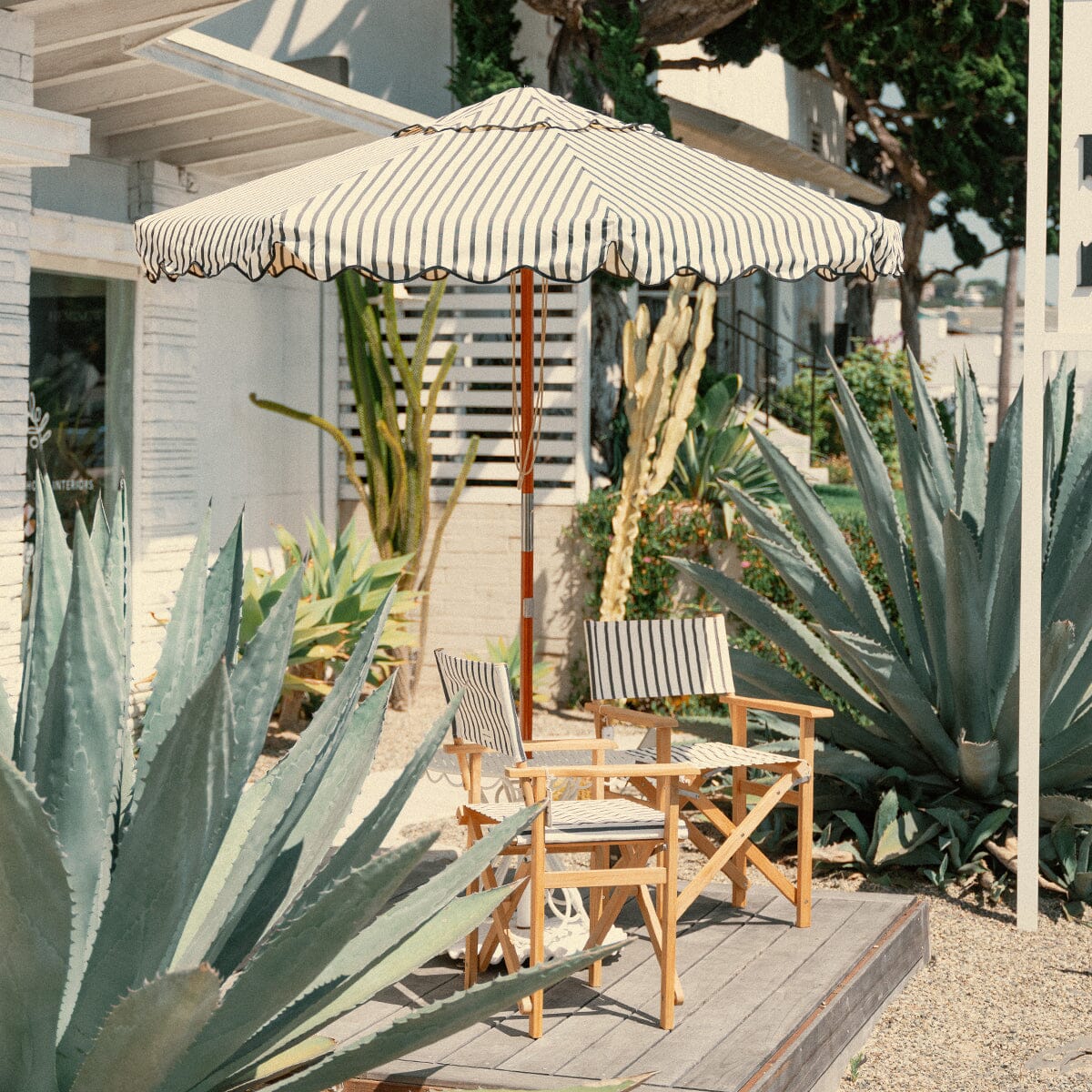 The Market Umbrella - Monaco Black Stripe Market Umbrella Business & Pleasure Co.