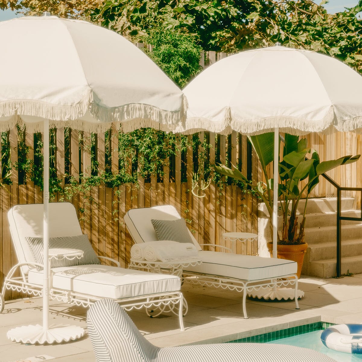 The Patio Umbrella - Antique White Patio Umbrella Business & Pleasure Co.