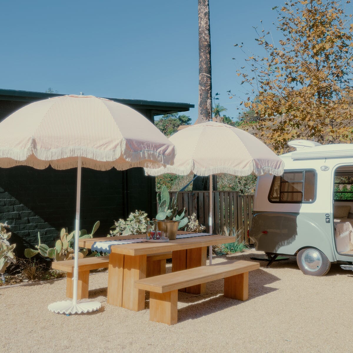 The Patio Umbrella - Lauren's Pink Stripe Patio Umbrella Business & Pleasure Co.