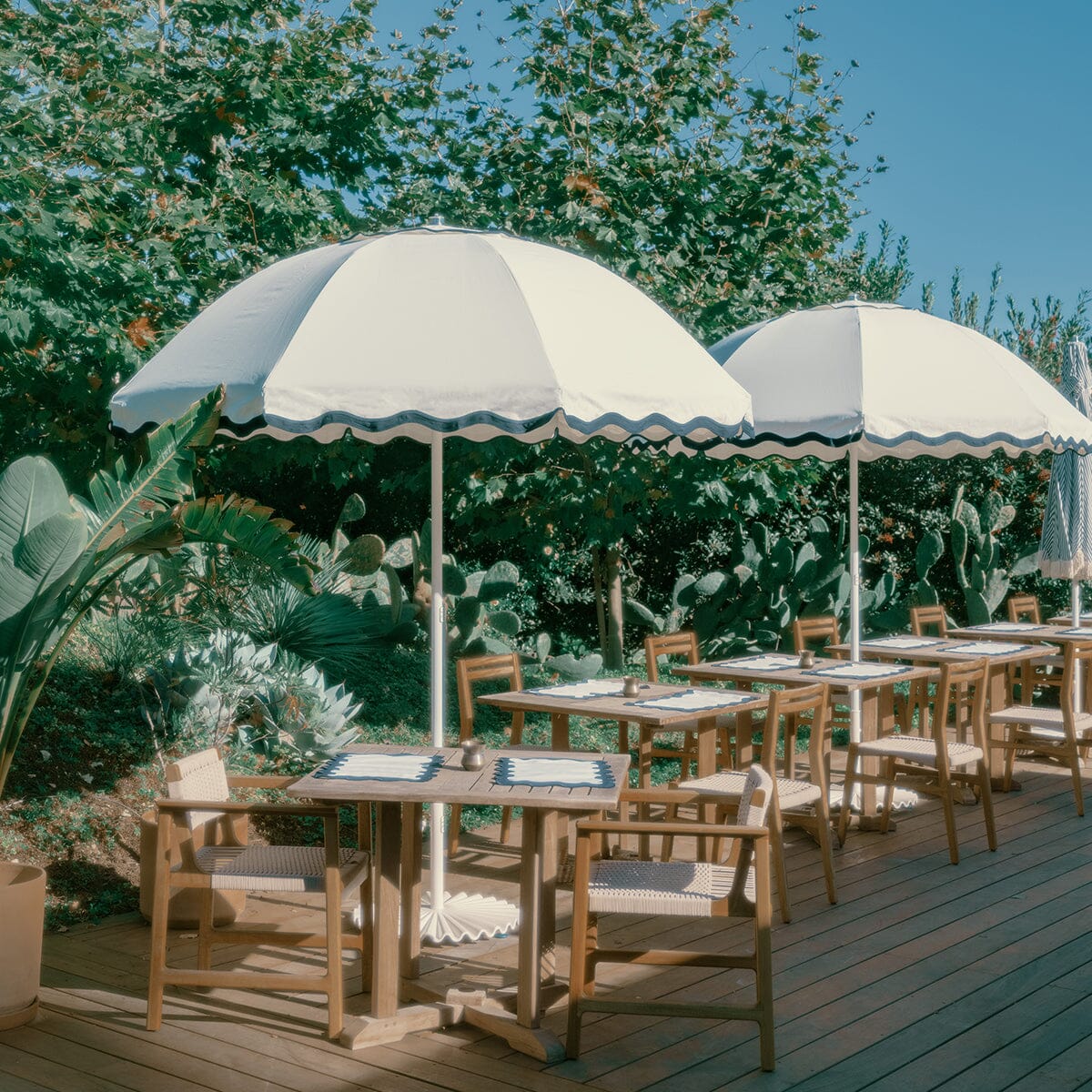 The Patio Umbrella - Rivie White Patio Umbrella Business & Pleasure Co.