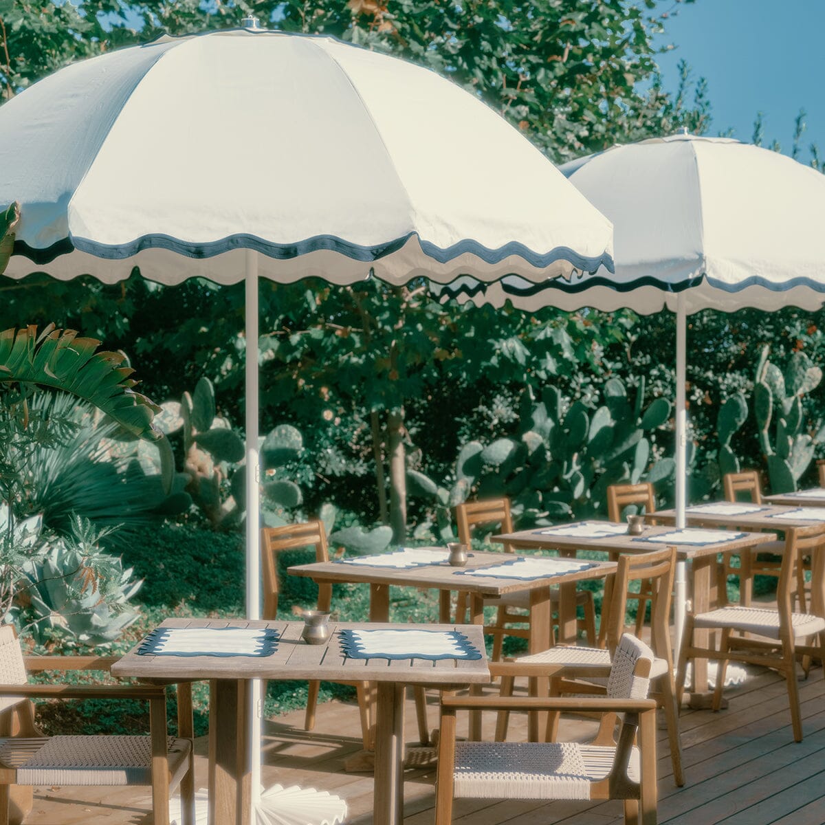 The Patio Umbrella - Rivie White Patio Umbrella Business & Pleasure Co.