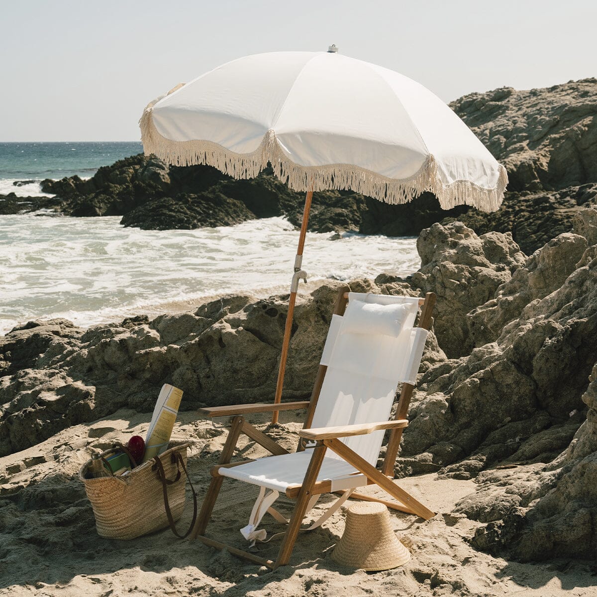 The Premium Beach Umbrella - Antique White Premium Beach Umbrella Business & Pleasure Co.