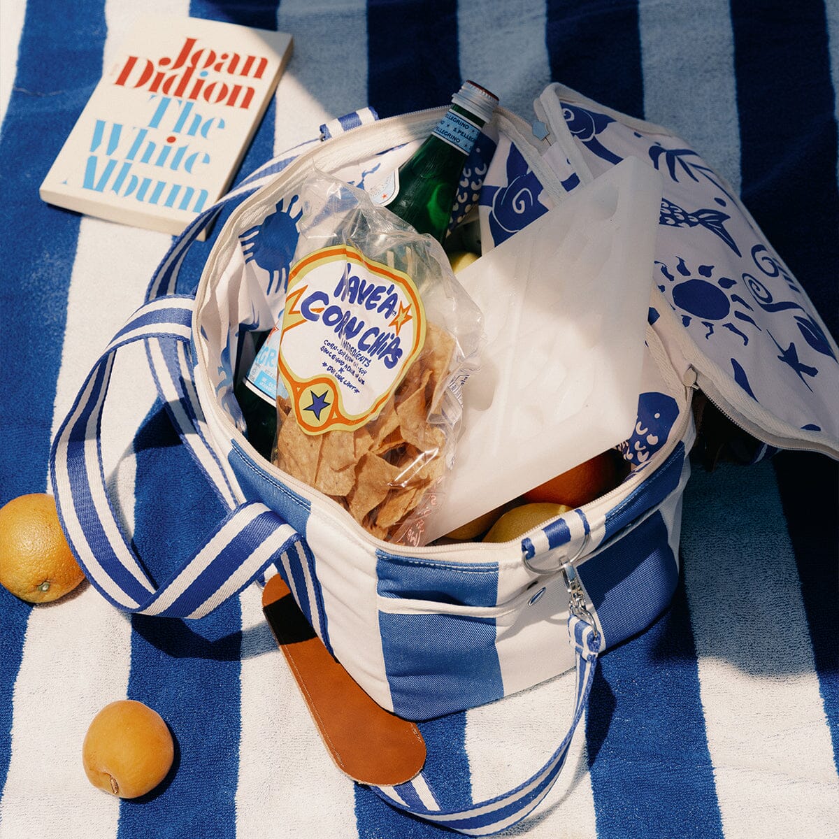 The Premium Cooler Bag - Crew Mediterranean Blue Stripe Premium Cooler Business & Pleasure Co.