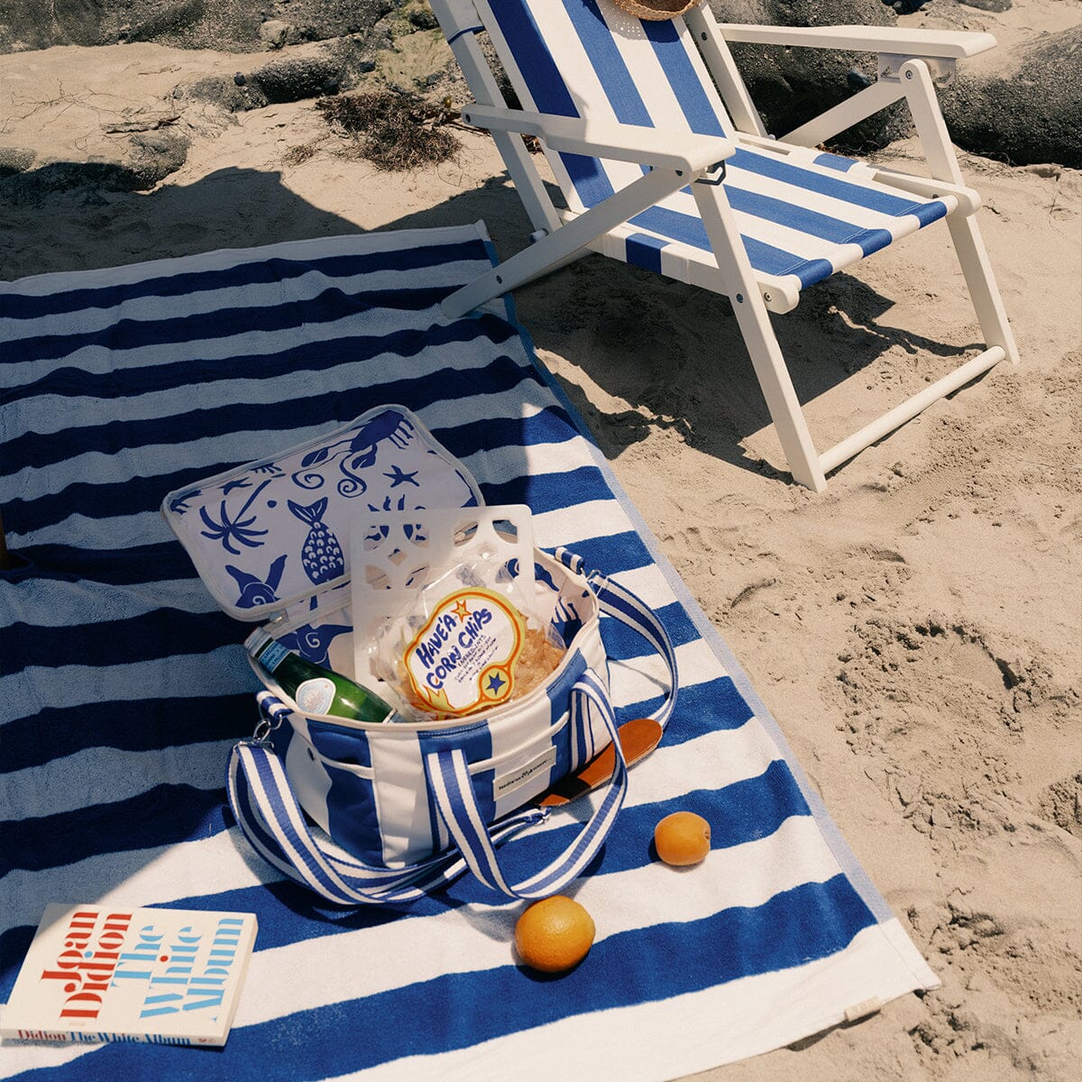 The Premium Cooler Bag - Crew Mediterranean Blue Stripe Premium Cooler Business & Pleasure Co.