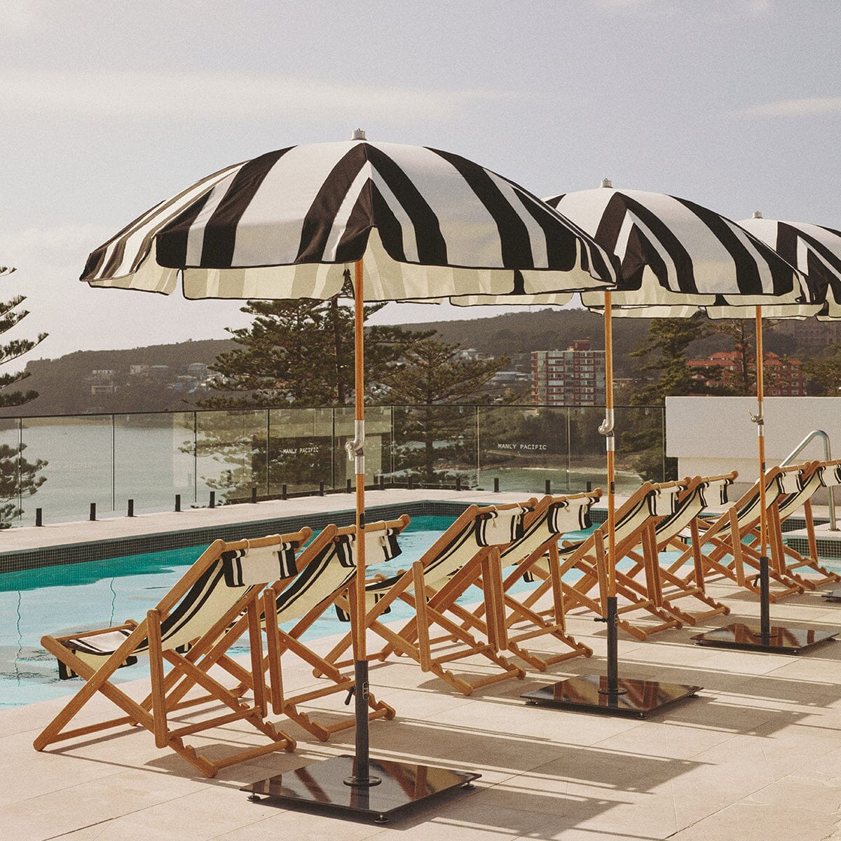 The Premium Beach Umbrella - Coco Republic - Black White Premium Beach Umbrella Business & Pleasure Co.