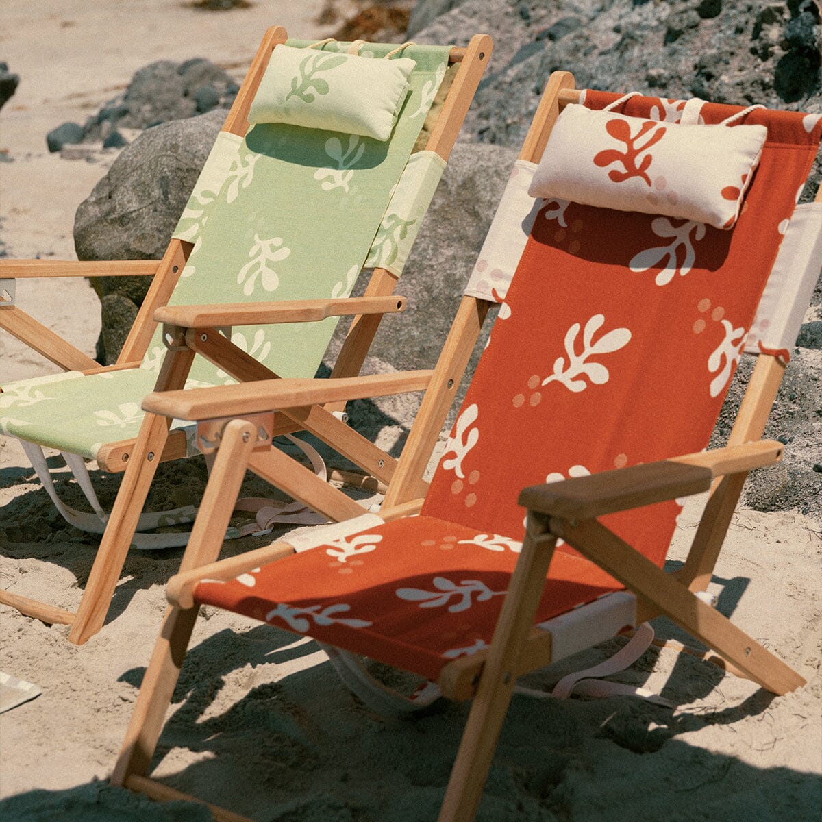 The Tommy Chair - Teak Natural - Benoît Jade Green Jacquard Tommy Chair Business & Pleasure Co.