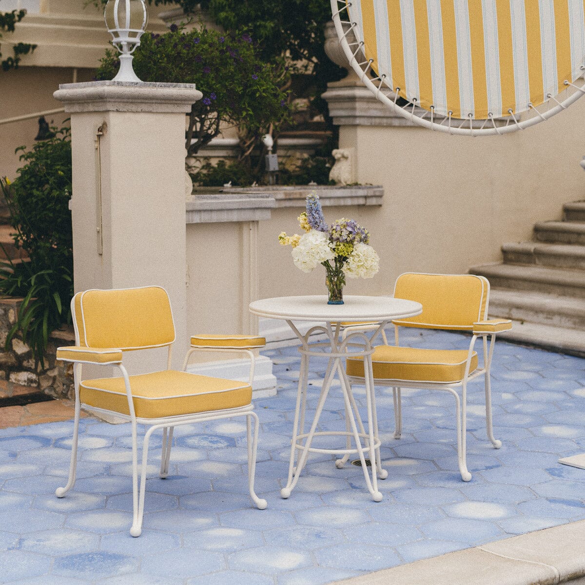 The Waterhouse Dining Chair in Sunbleached Yellow | Antique White Frame Bundle Business & Pleasure Co.