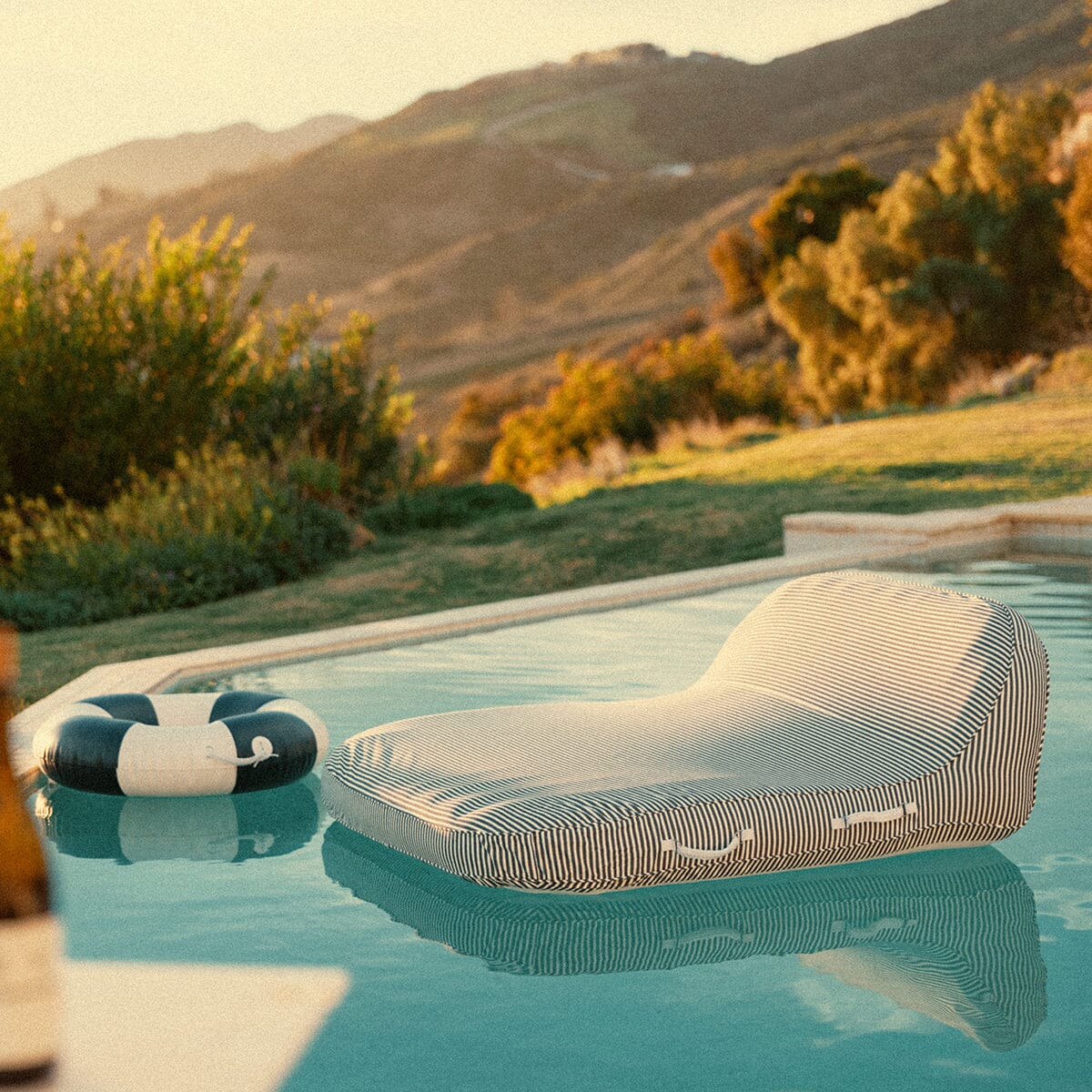 The XL Pool Lounger - Laurens Navy Stripe Pool Lounger Business & Pleasure Co