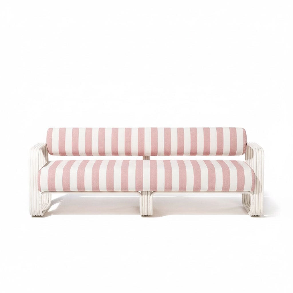 Product image of Contini Sofa in Crew Pink Stripe | Antique White Frame Contini Sofa Kit Business & Pleasure Co.