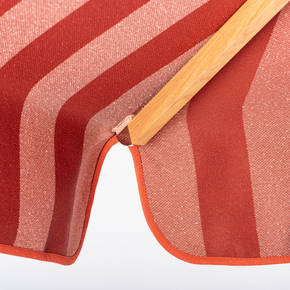 The Resort Market Umbrella - Terry Terracotta Stripe | Transfer Teak Frame Resort Market Bundle Business & Pleasure Co.