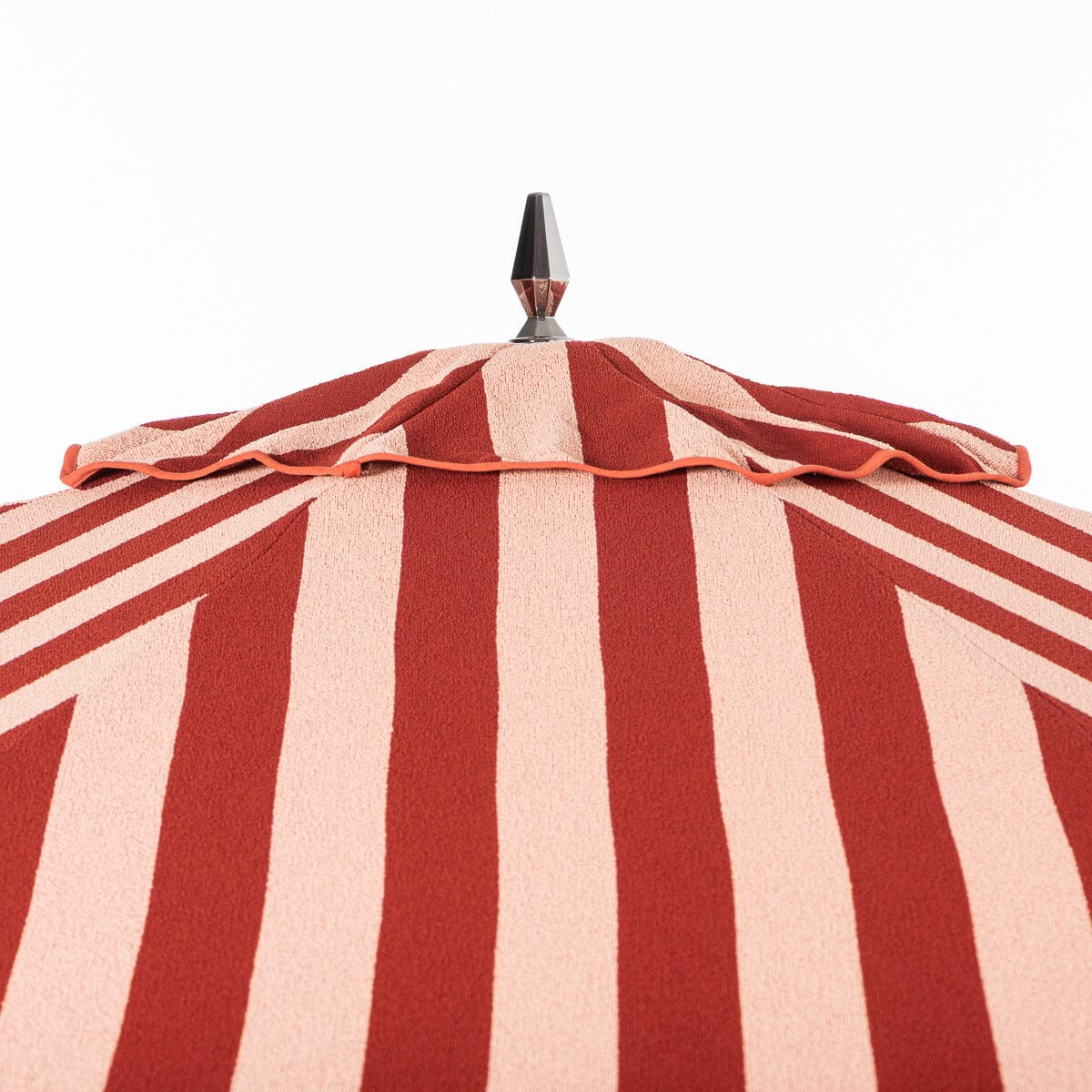 The Resort Market Umbrella - Terry Terracotta Stripe | Transfer Teak Frame Resort Market Bundle Business & Pleasure Co.