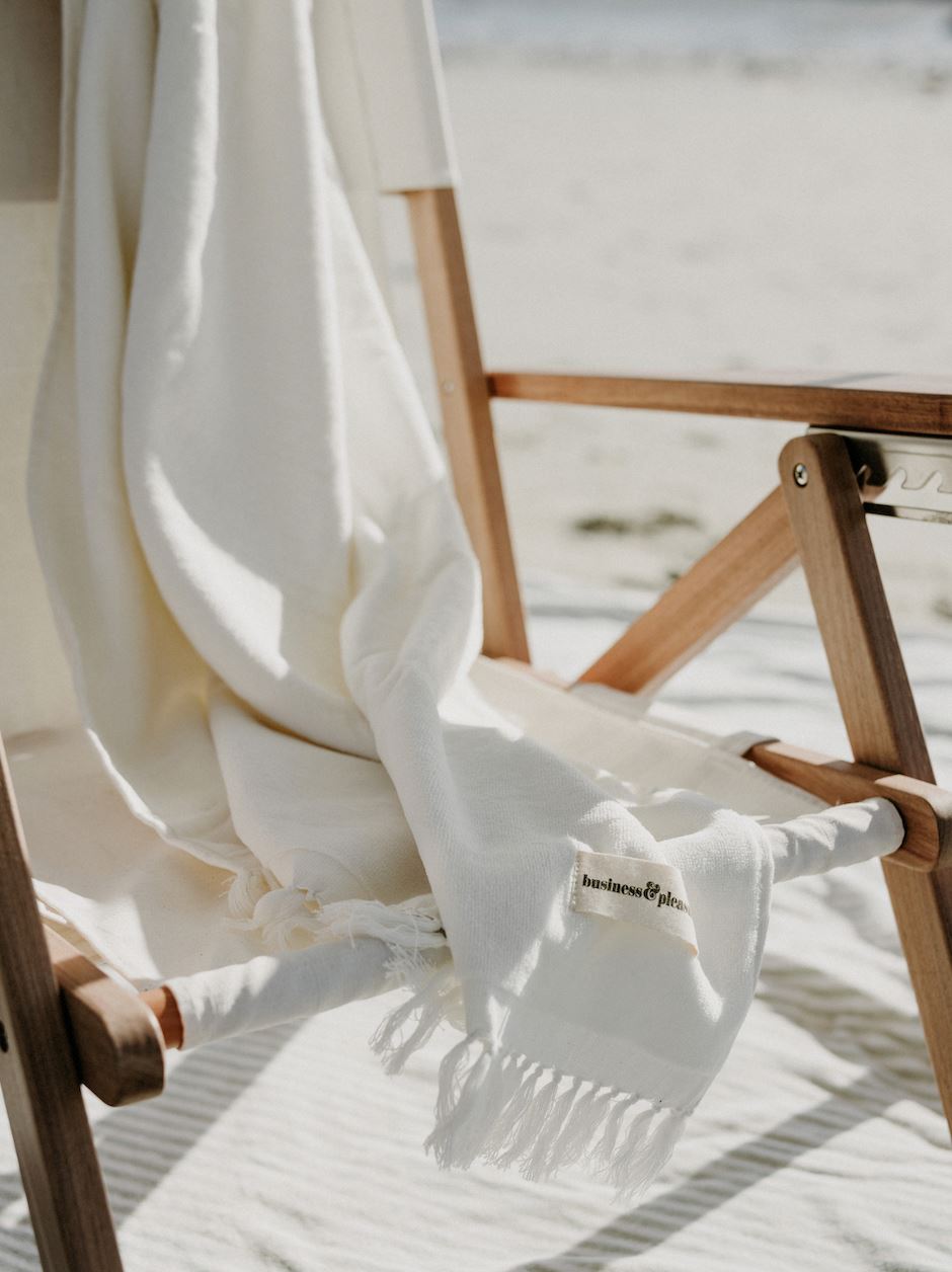 The Beach Towel - Antique White Beach Towel Business & Pleasure Co