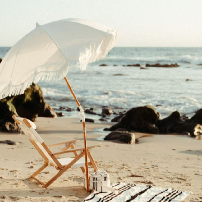 The Holiday Beach Umbrella - Antique White Holiday Beach Umbrella Business & Pleasure Co