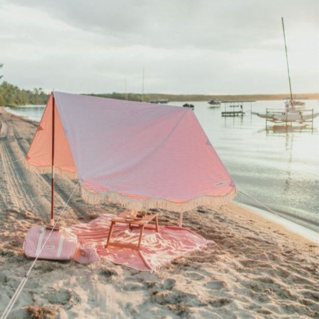 The Premium Beach Tent - Lauren's Pink Stripe Premium Beach Tent Business & Pleasure Co