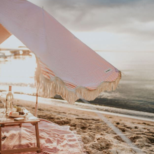 The Premium Beach Tent - Lauren's Pink Stripe Premium Beach Tent Business & Pleasure Co