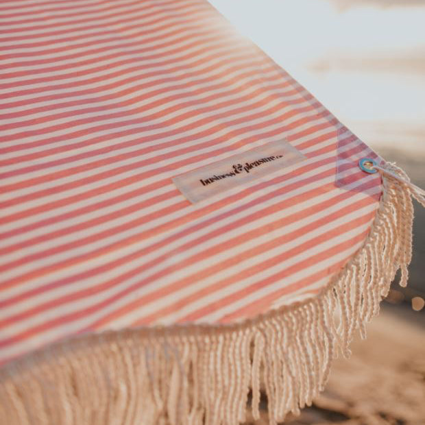 The Premium Beach Tent - Lauren's Pink Stripe Premium Beach Tent Business & Pleasure Co