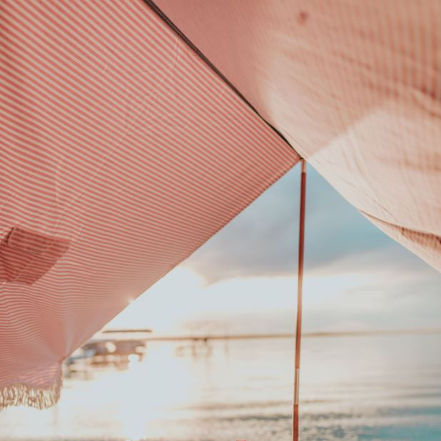 The Premium Beach Tent - Lauren's Pink Stripe Premium Beach Tent Business & Pleasure Co