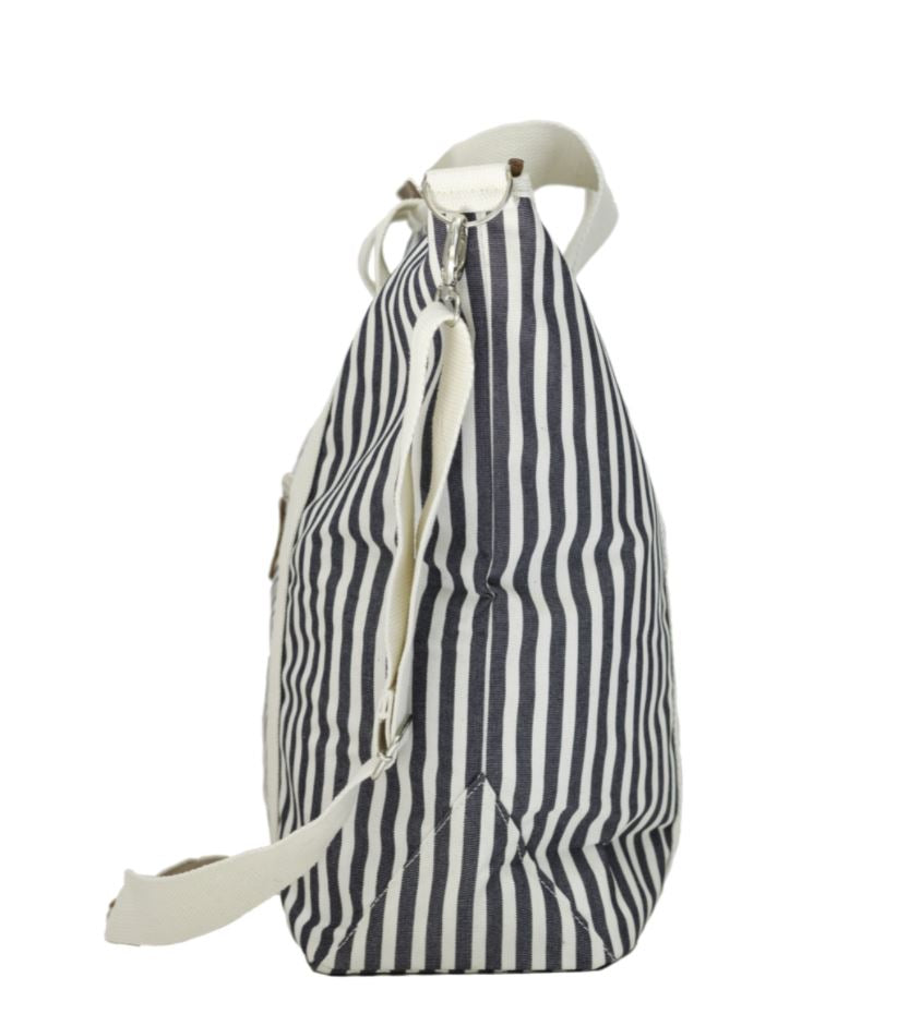 The Cooler Tote Bag - Lauren's Navy Stripe Cooler Tote Business & Pleasure Co
