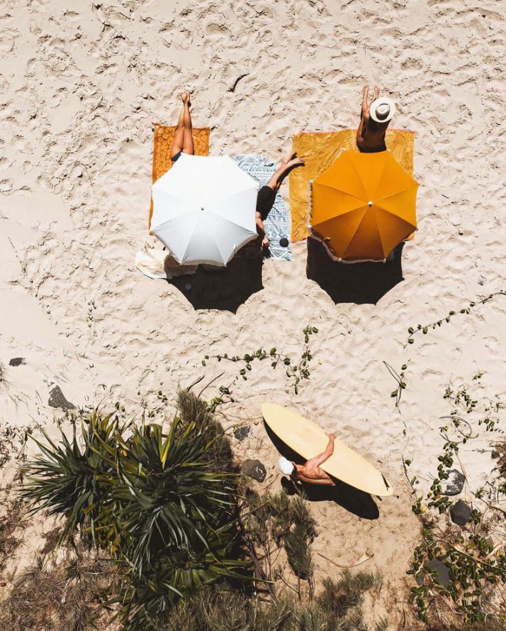 The Holiday Beach Umbrella - Vintage Gold Holiday Beach Umbrella Business & Pleasure Co 