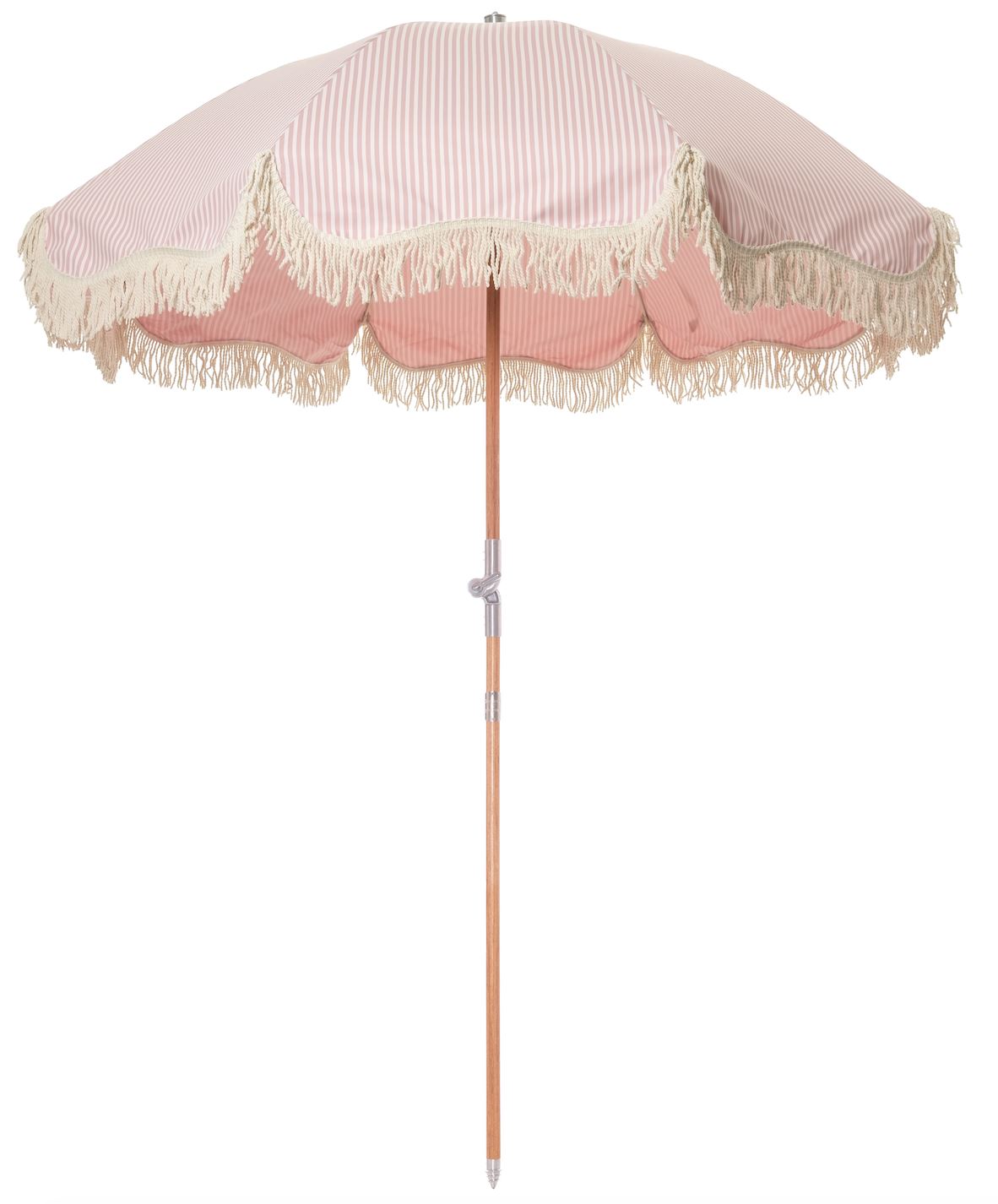 The Premium Beach Umbrella - Lauren's Pink Stripe - Business & Pleasure Co