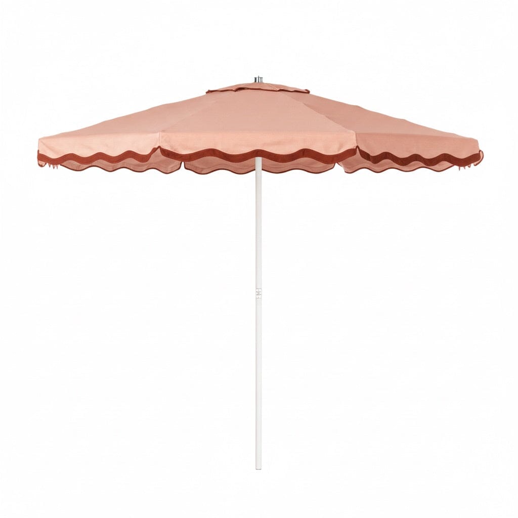 Product image of Terrace Umbrella in Rivie Pink | Antique White Frame Terrace Umbrella Kit Business & Pleasure Co. 9'