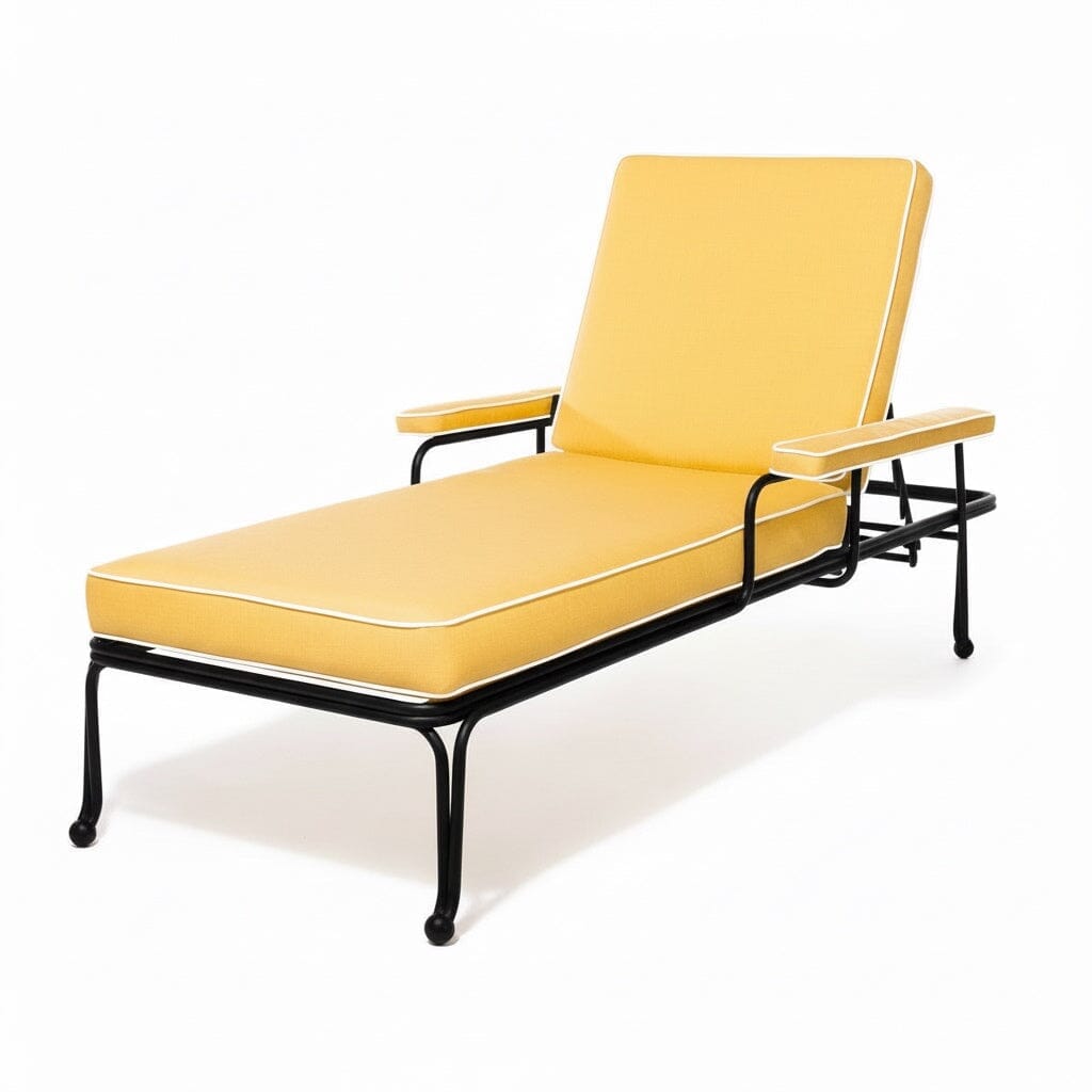 Product image of Waterhouse Sun Lounger in Sunbleached Yellow | Vintage Black Frame Waterhouse Sun Lounger Kit Business & Pleasure Co.