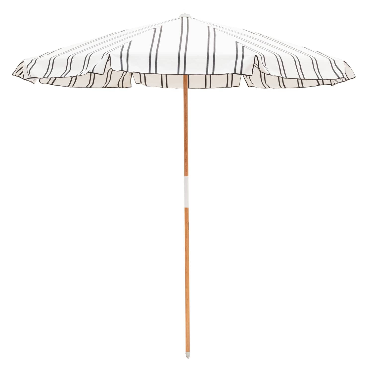 Studio image of black two stripe amalfi