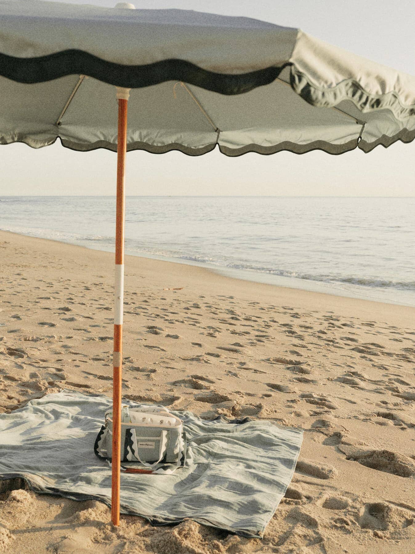 Riviera green amalfi, blanket and cooler on the beach