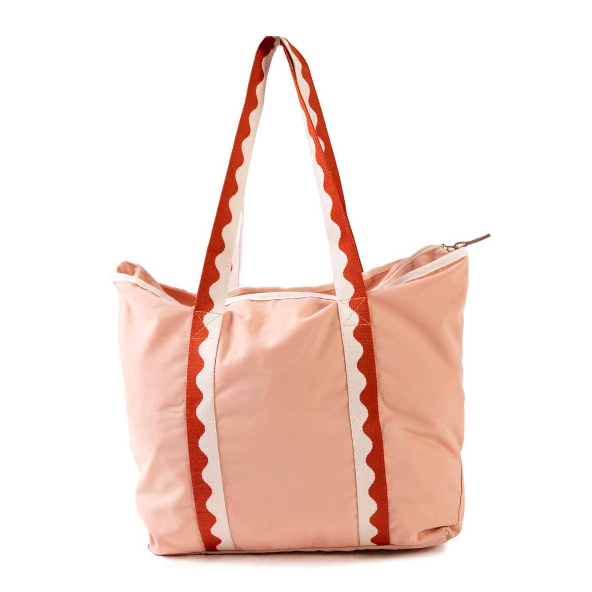 Studio image of the riviera pink beach bag