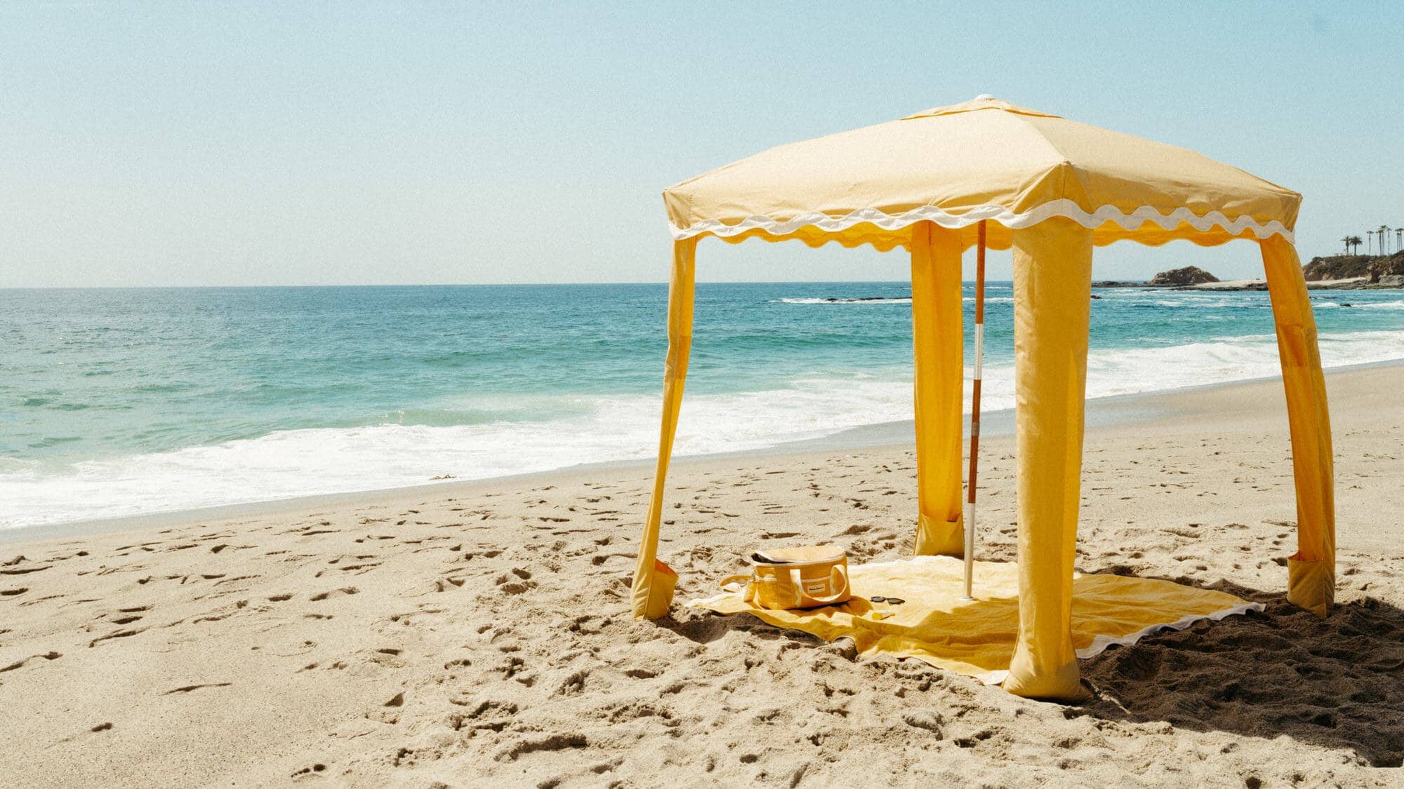 Riviera mimosa cabana with matching accessories on the beach