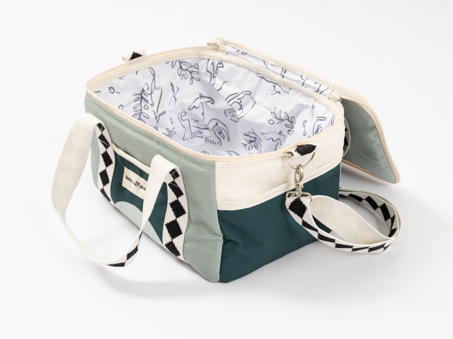 studio image of green diamond cooler bag
