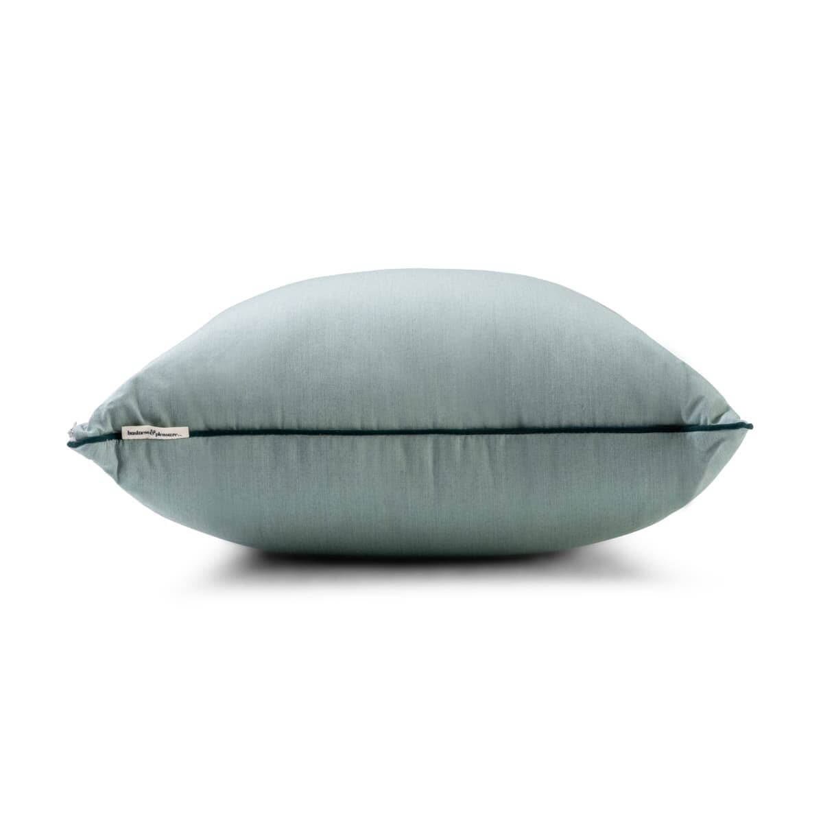 Studio image of riviera green euro throw pillow