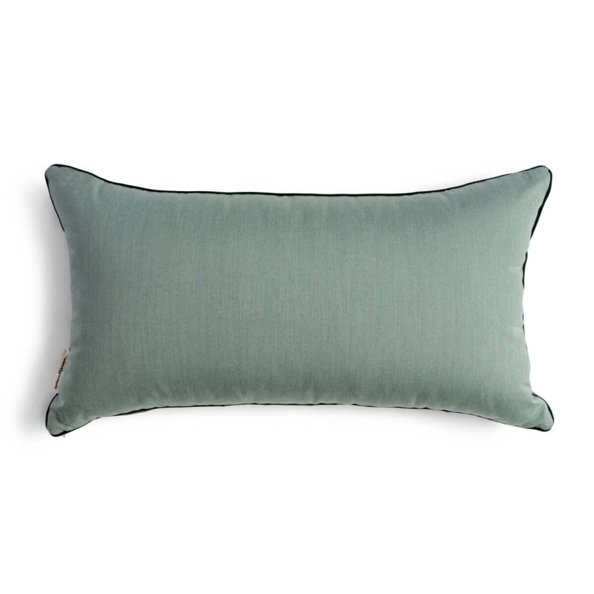 Studio image of riviera green rectangle throw pillow