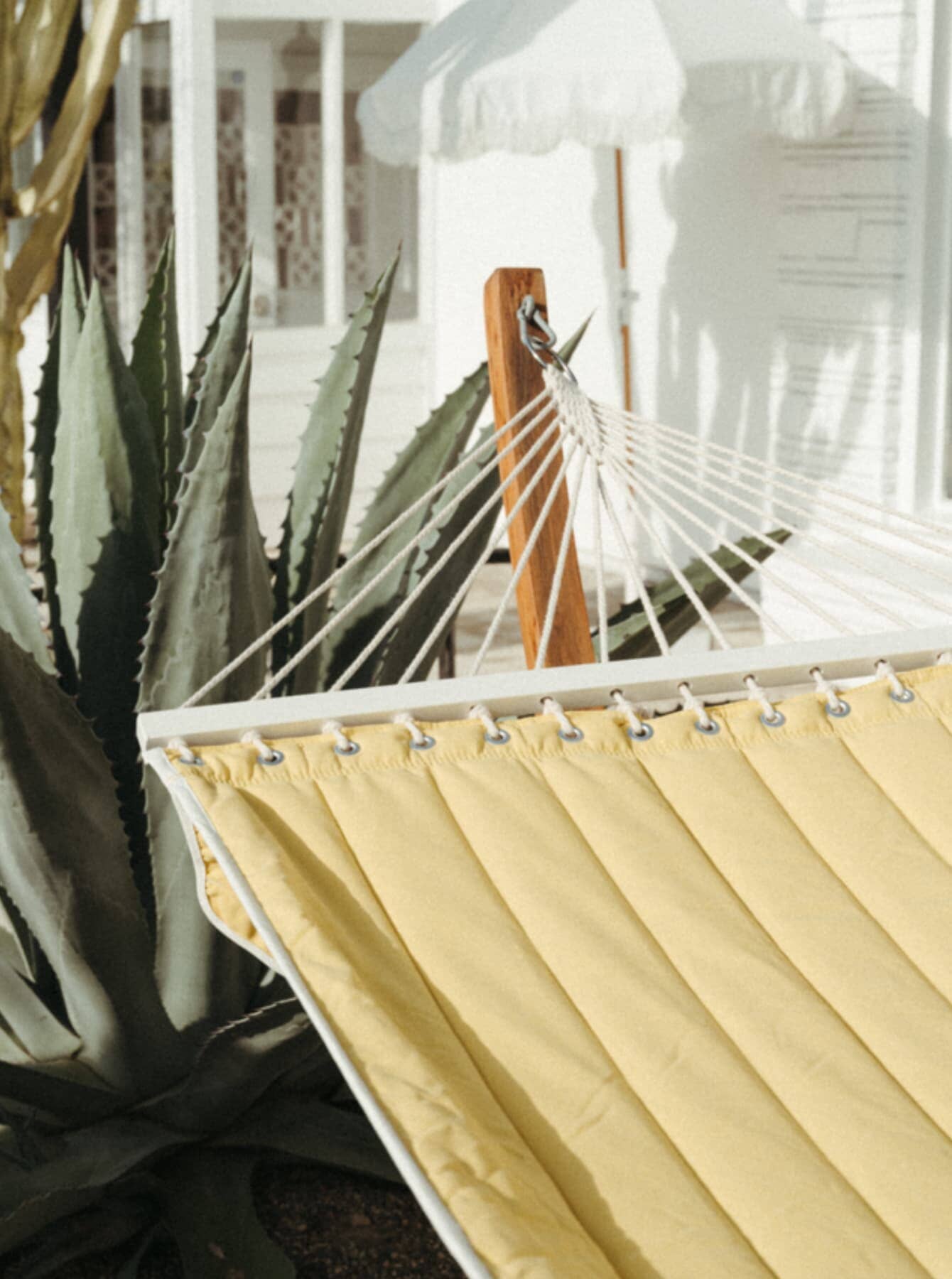 riviera mimosa hammock on a patio