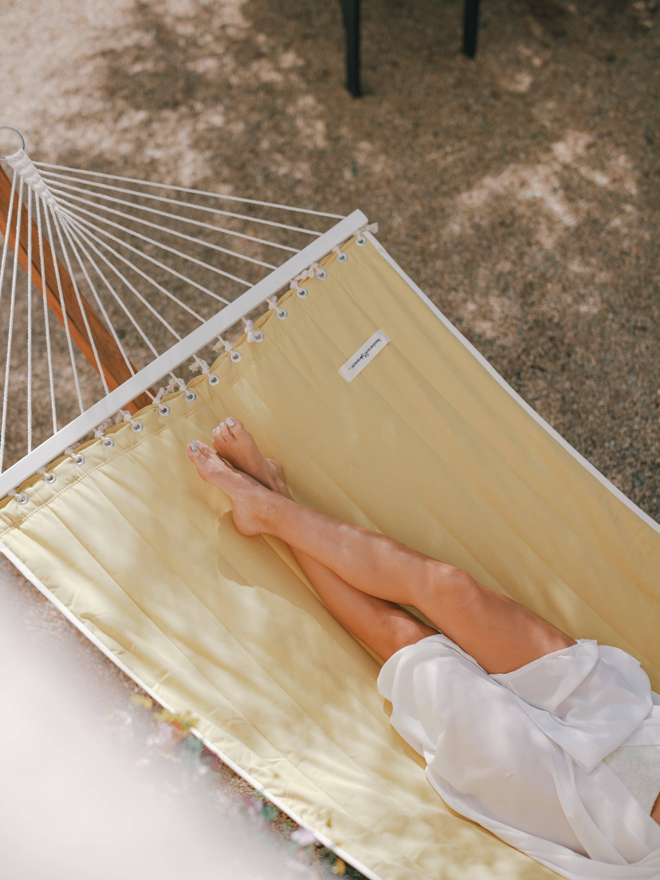 riviera mimosa hammock on a patio