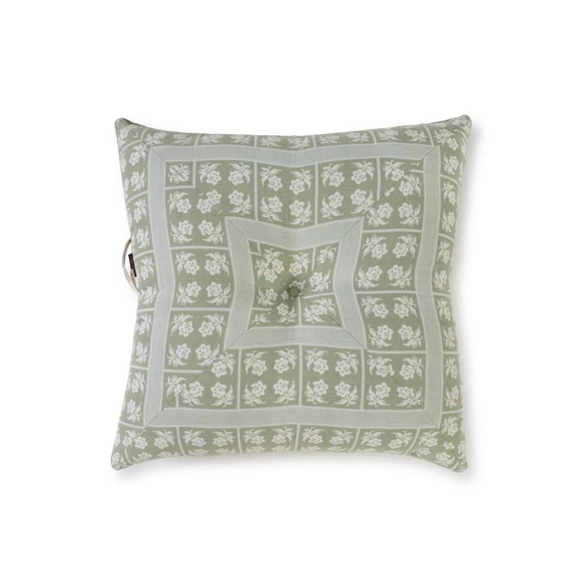 Studio image of jacquard floor pillow
