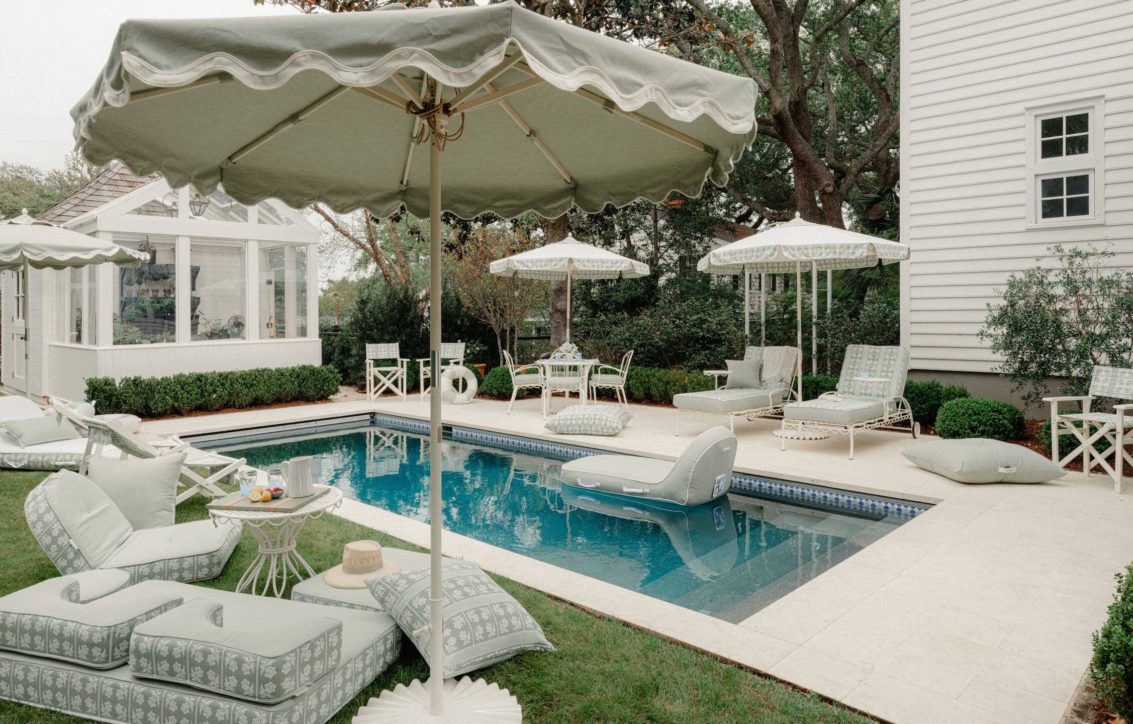 Backyard with pool and outdoor furniture