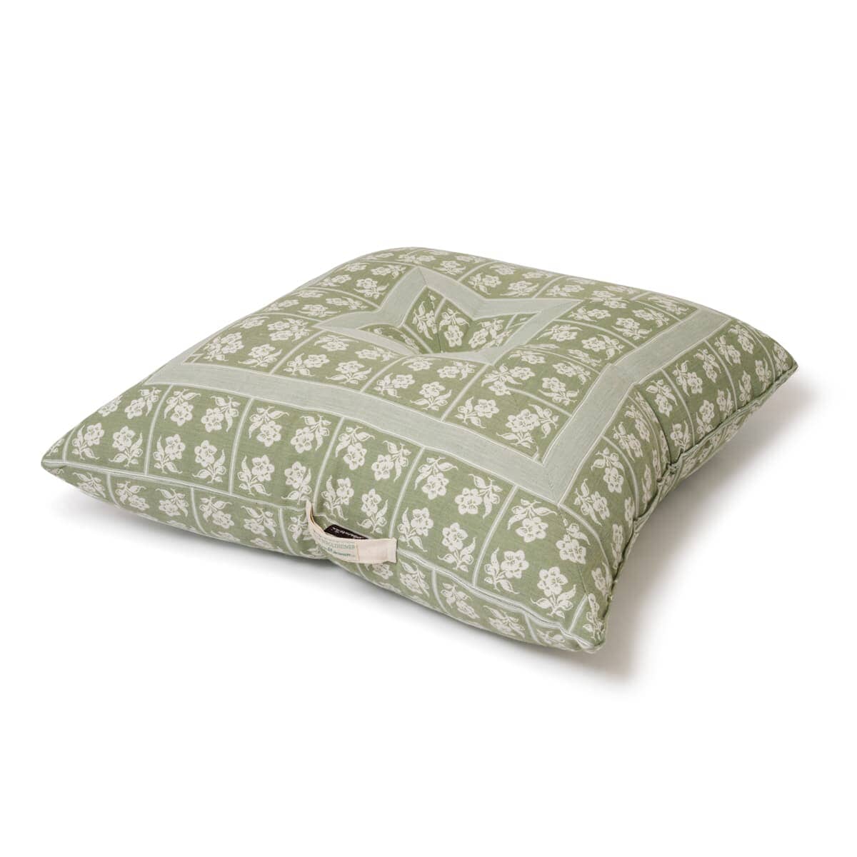 Studio image of jacquard floor pillow