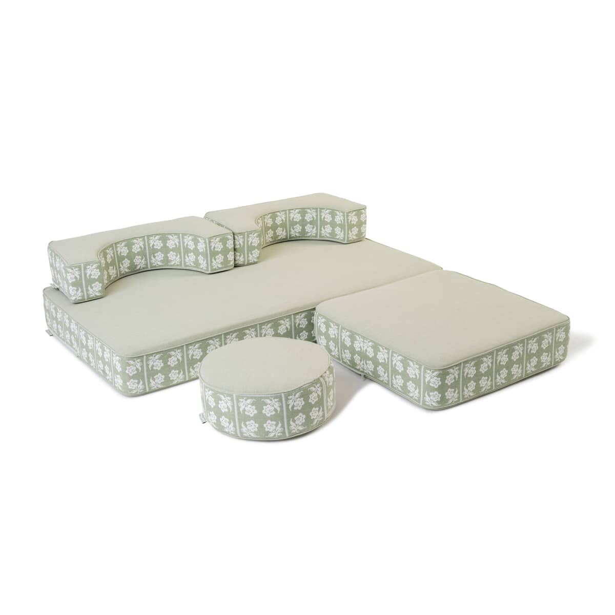 Studio image of jacquard modular pillow stack