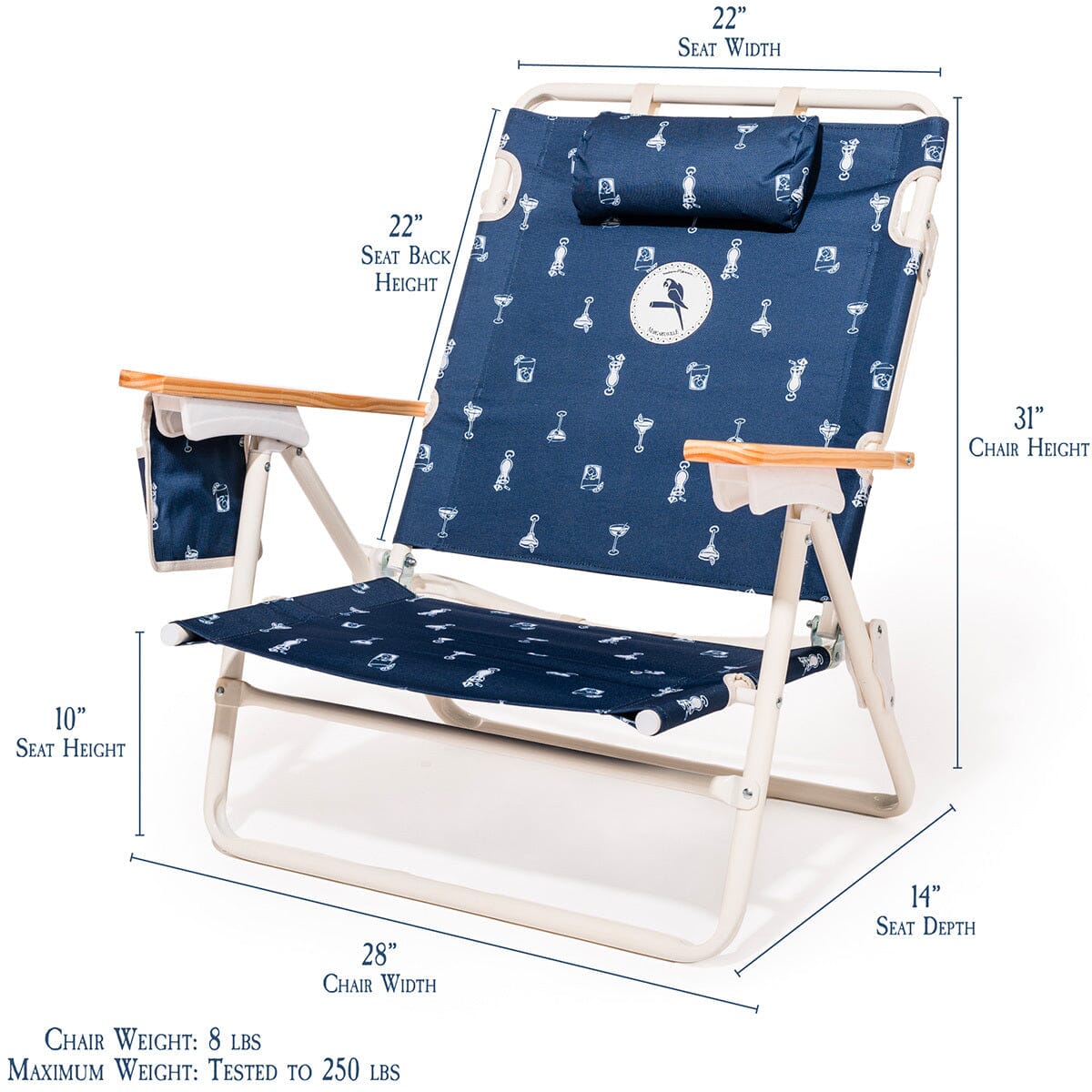 The Mañana Chair - Last Mango Green Stripe Mañana Beach Chair Margaritaville by B&P Co.