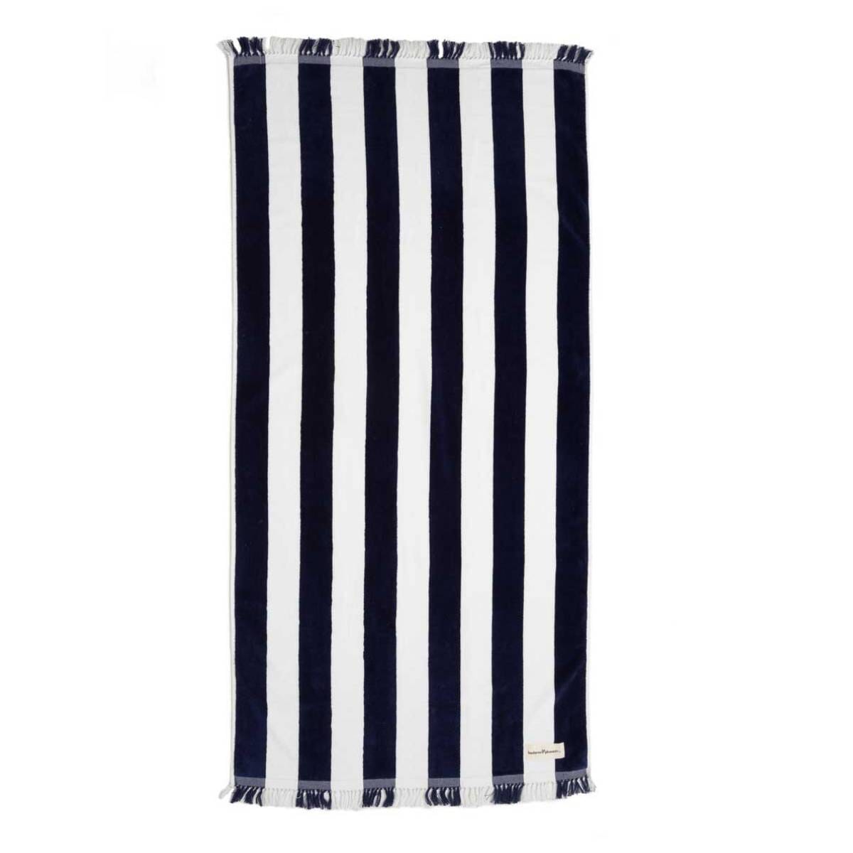 The Holiday Beach Towel - Crew Navy Stripe
