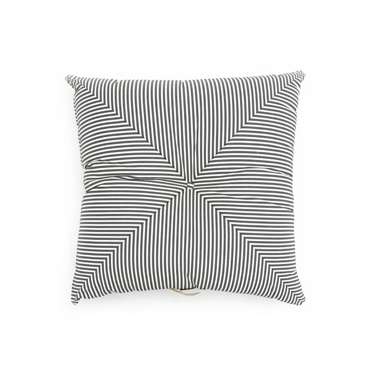 Overhead studio image of navy floor pillow