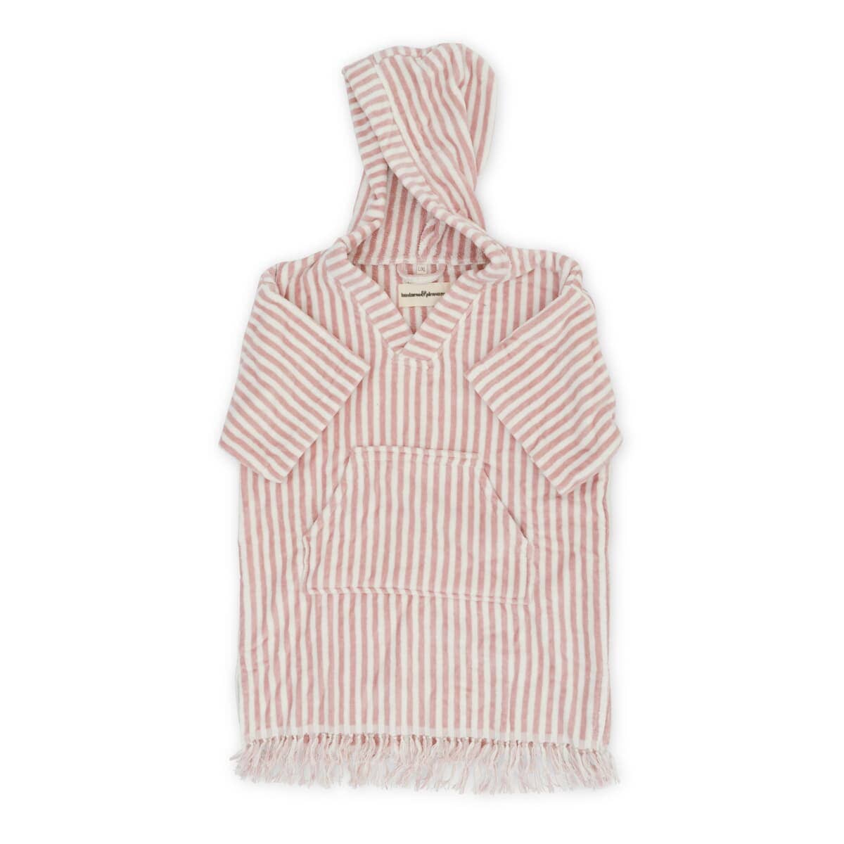 Studio image of pink poncho