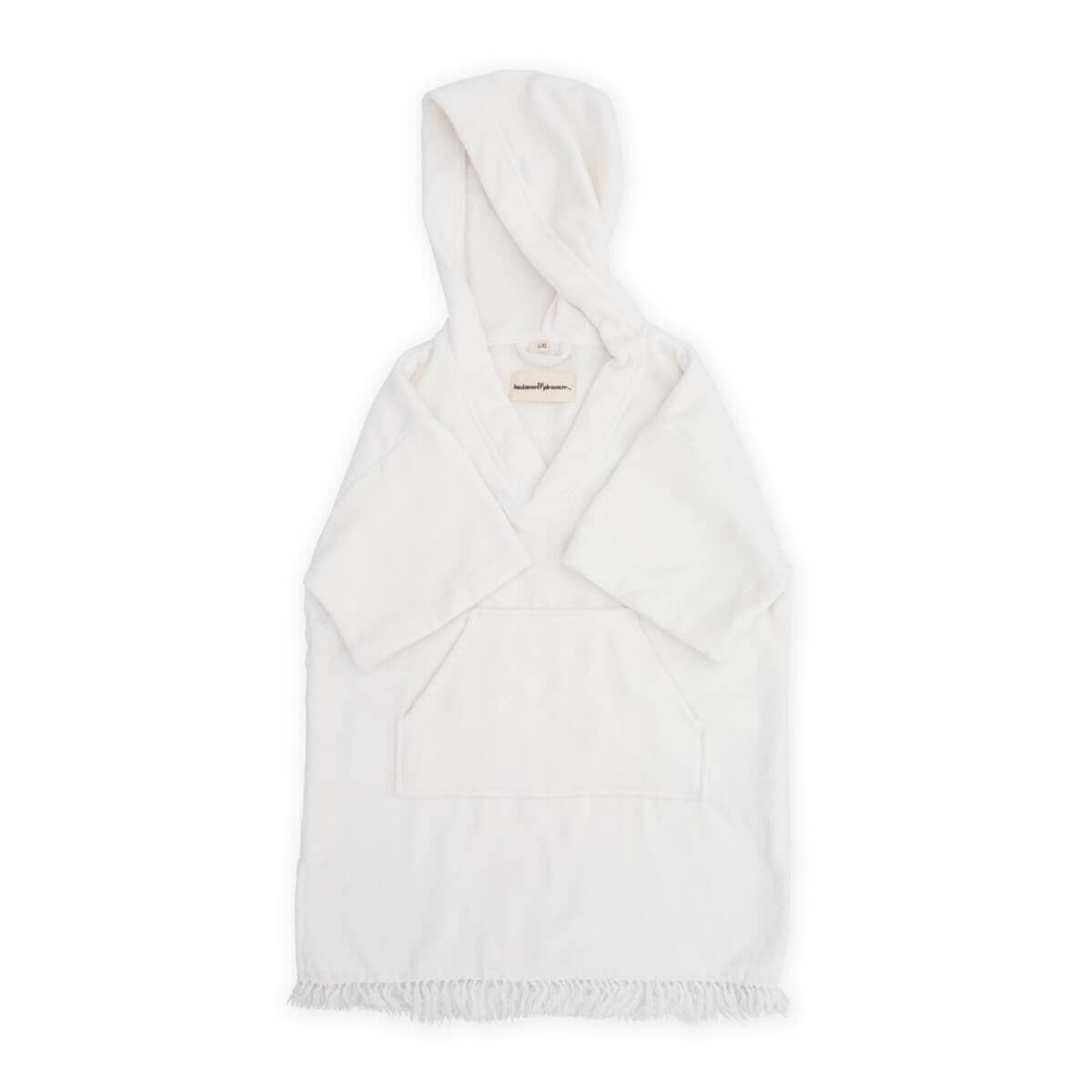 Studio image of white poncho