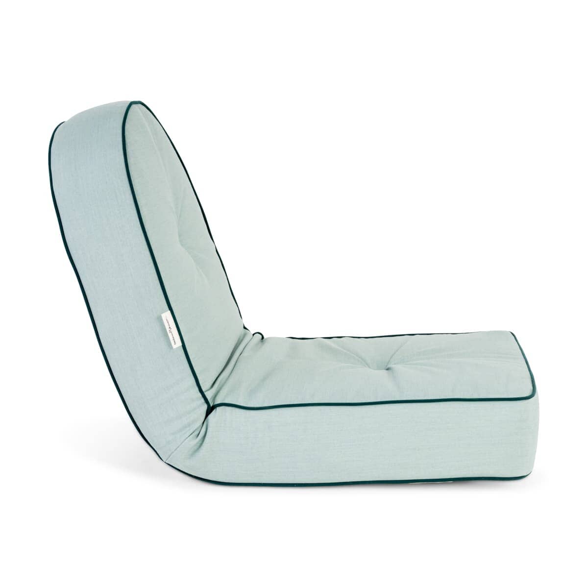 Studio image of riviera green reclining pillow lounger
