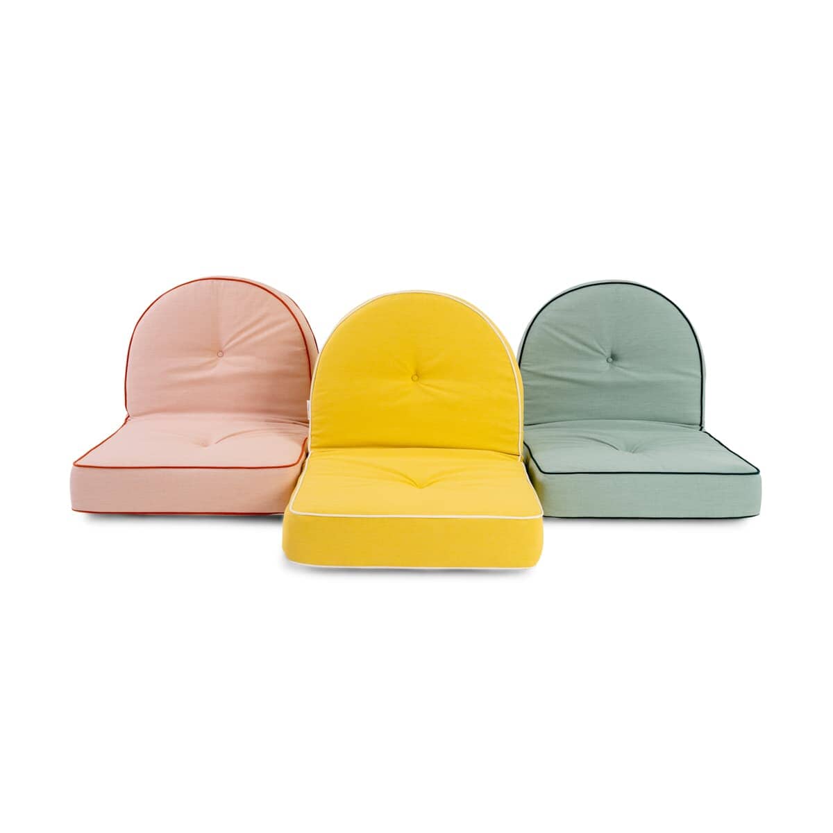 All three colors of reclining pillow loungers