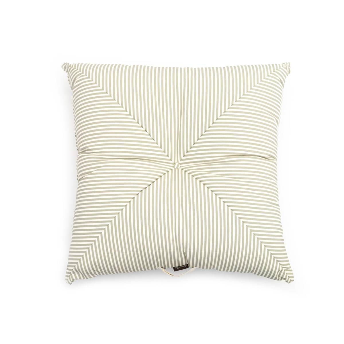 Overhead studio image of sage floor pillow