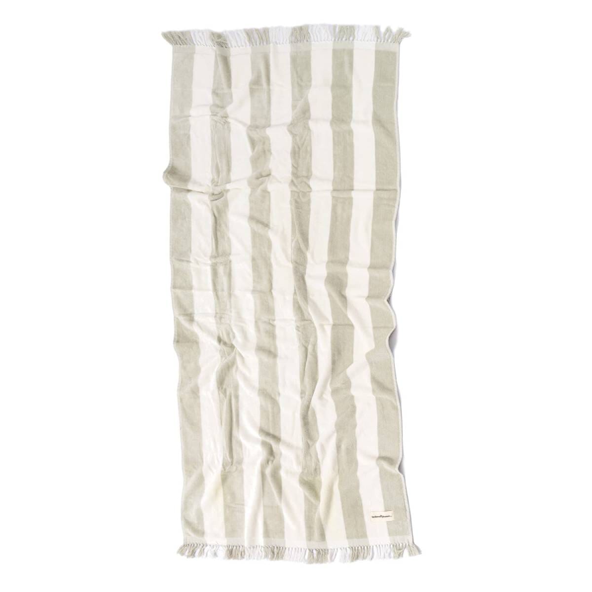 studio image of sage holiday beach towel